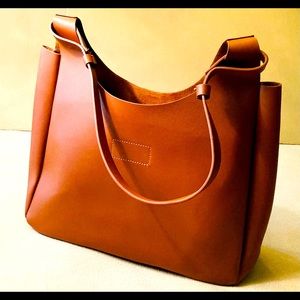 Neiman Marcus Faux Leather Tote Bag